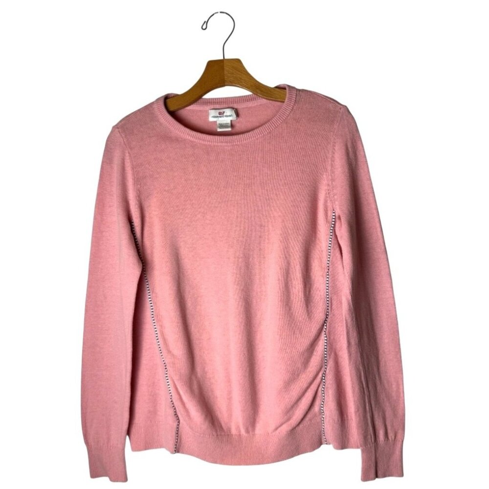 Vineyard Vines Sweater Women Small‎ Pink Linen Blend Knit Coastal Preppy